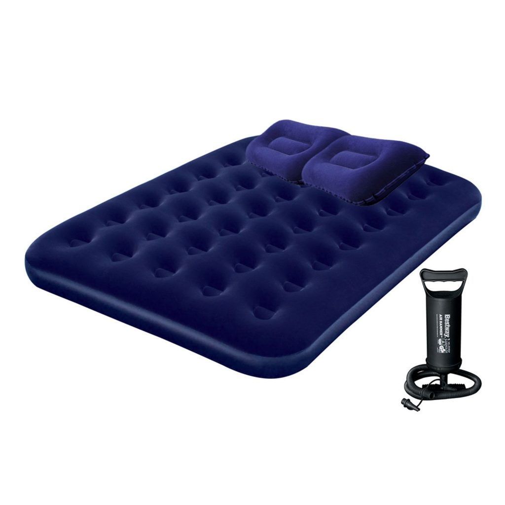 set colchón inflable de 2 plazas con 2 almohadas y un inflador Bestway