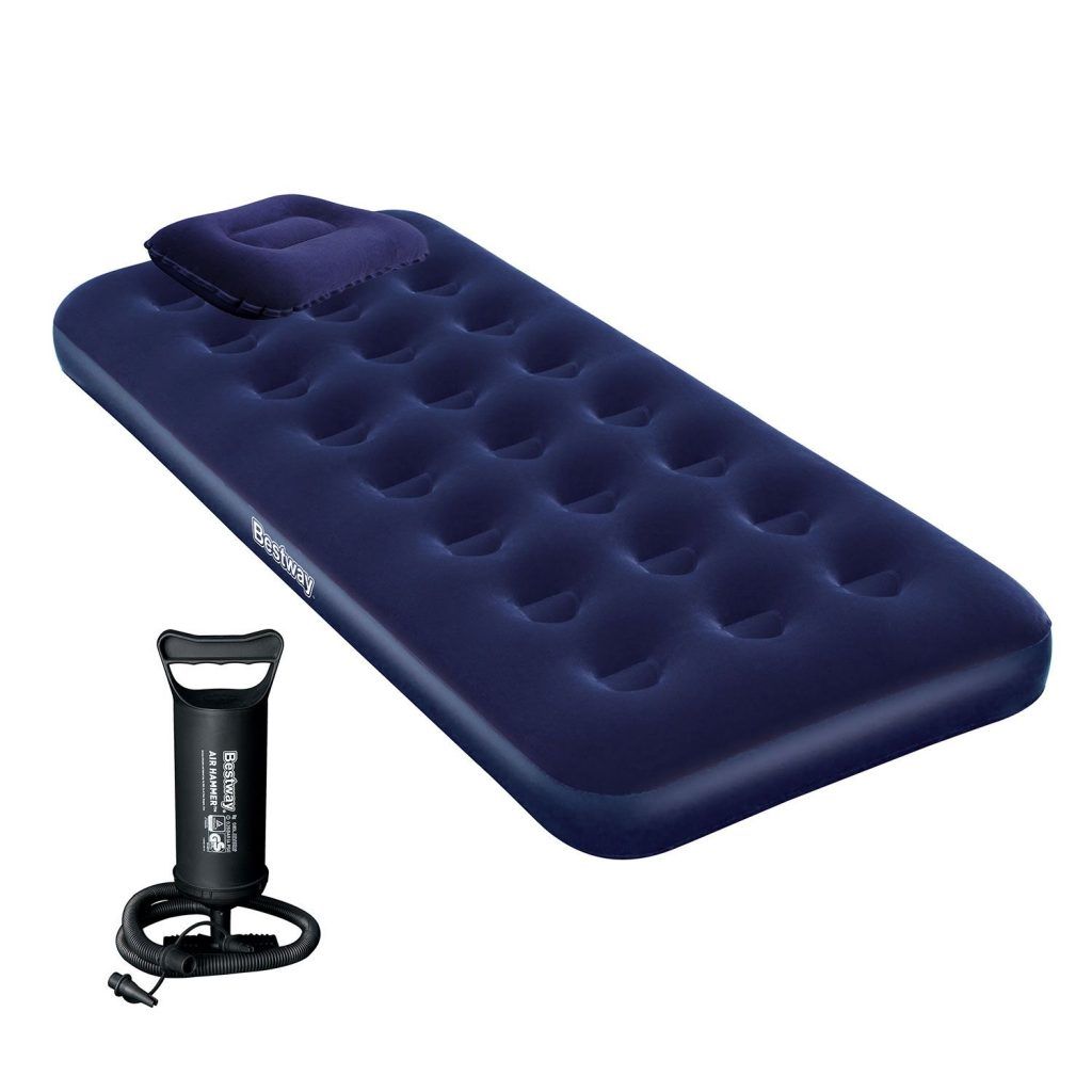 set de colchón inflable de 1 plaza con almohadas e inflador incluido