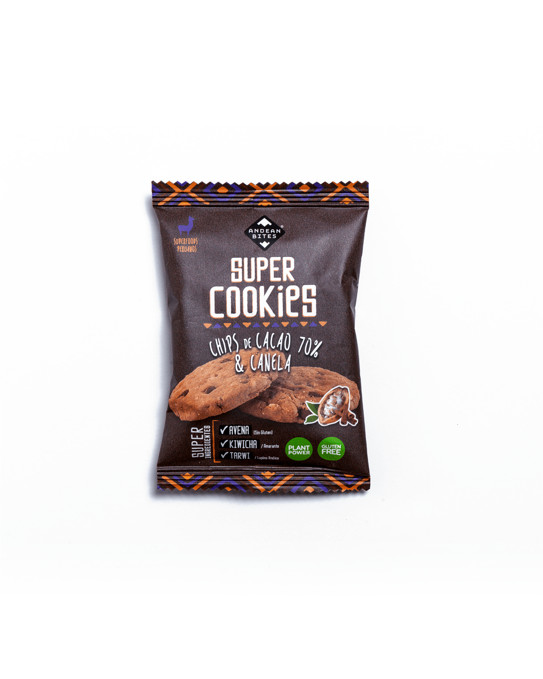 Snacks para viajeros y deportistas_Mesa de trabajo 1 copia Super cookies chocochips y canela de Andean bites