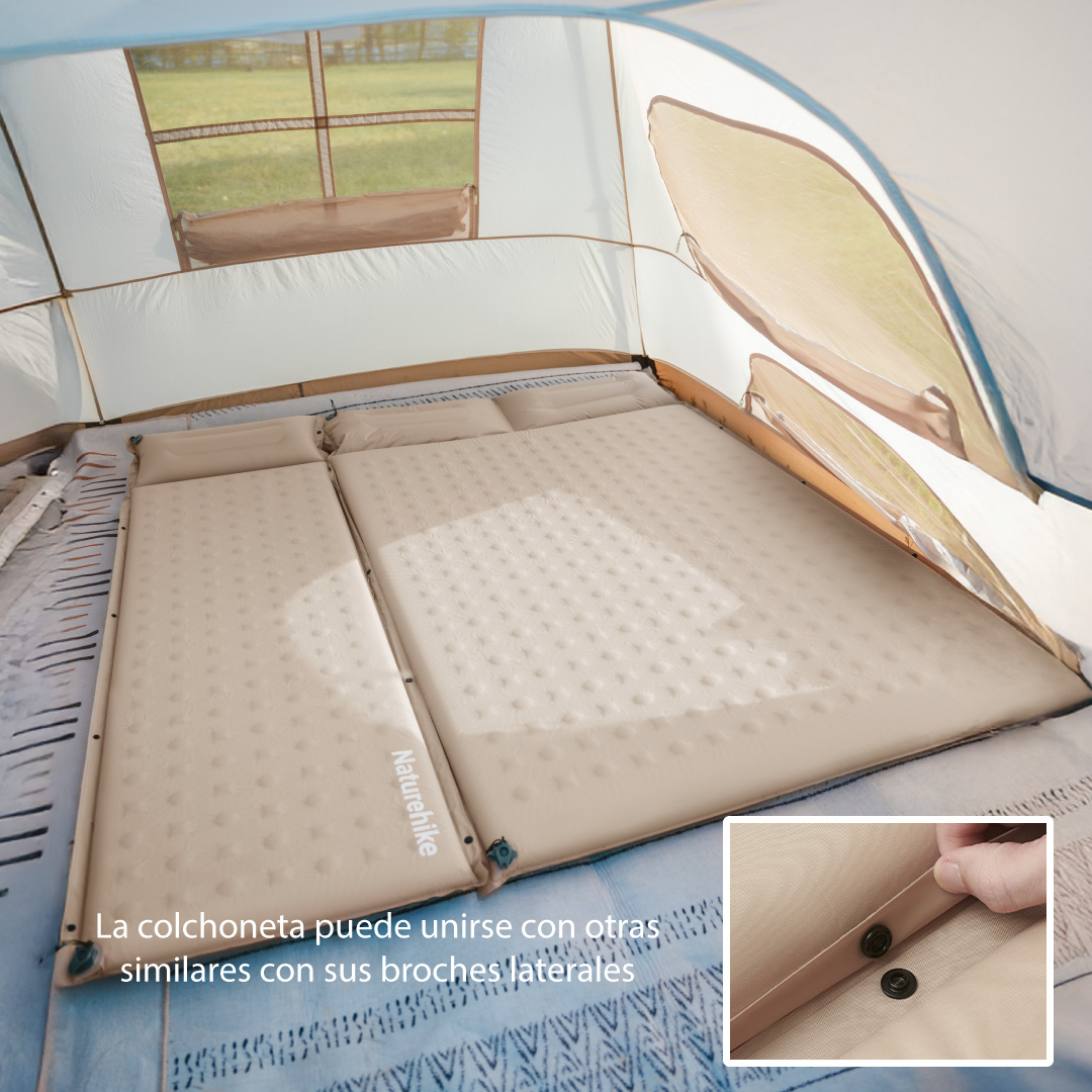 Colchoneta autoinflable doble con almohadas Naturehike-03