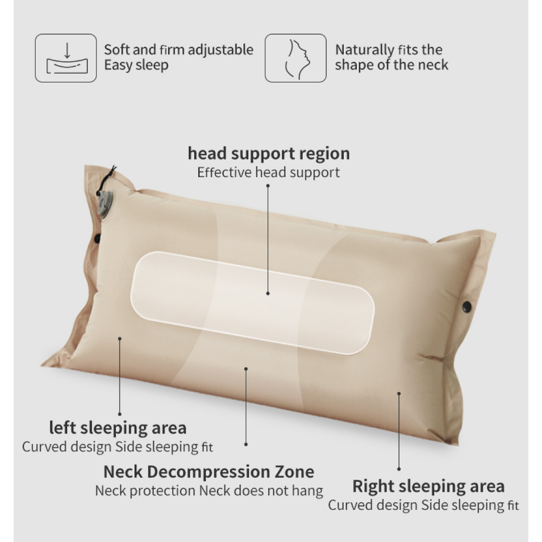 Colchoneta autoinflable doble con almohadas Naturehike-07