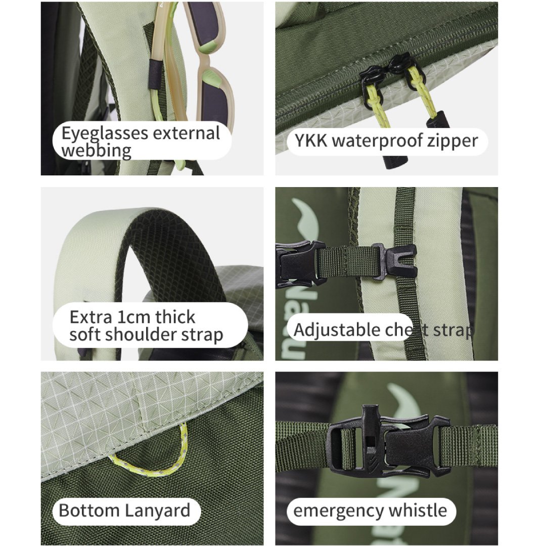 Mochila Helium 25L Naturehike Verde y morada-13